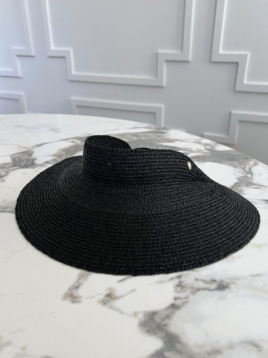 NWT - Helen Kaminski Marisol Raffia Visor - Charcoal?